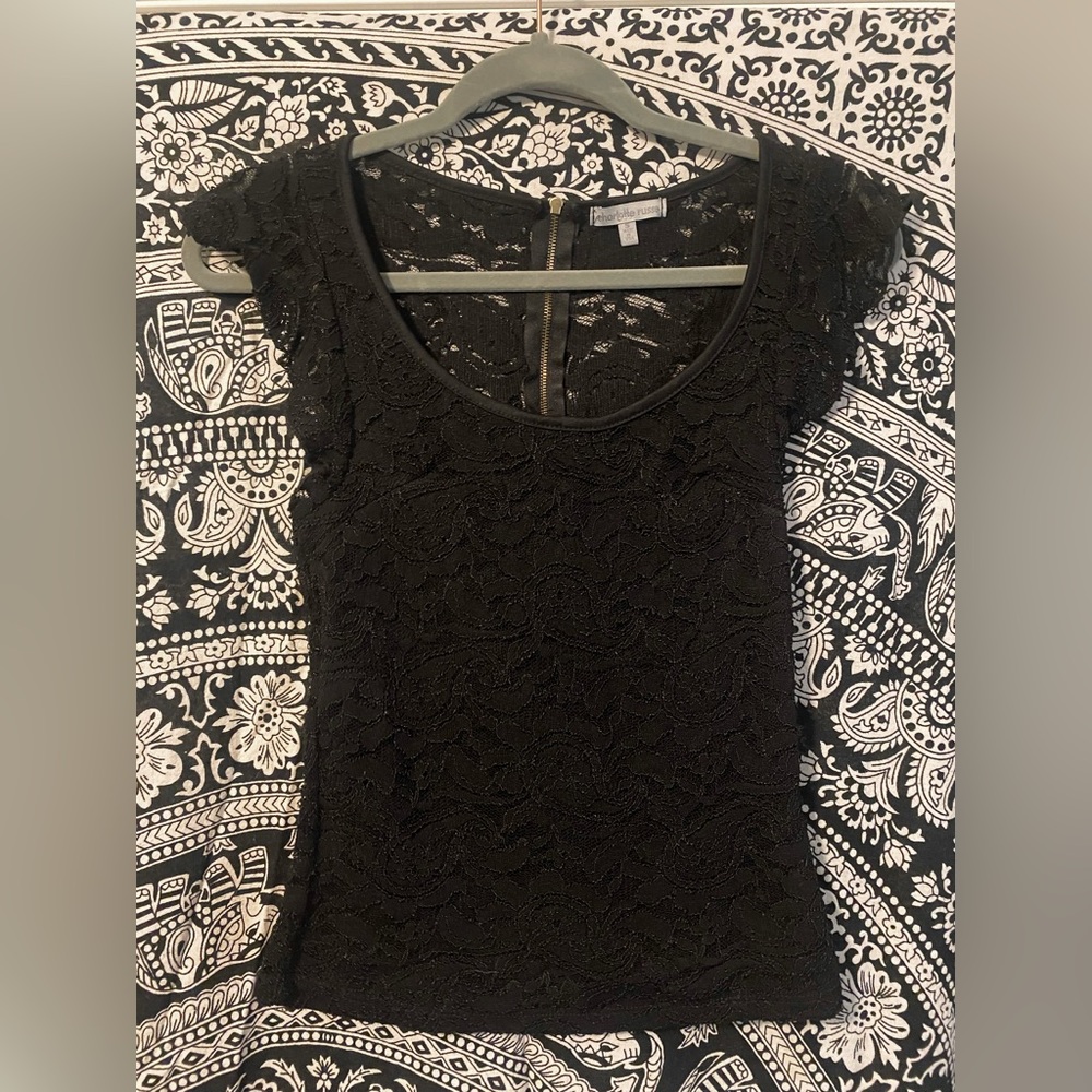 Charlotte Russe Black Lace Top